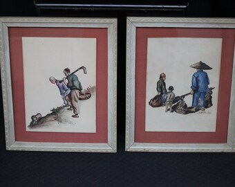 Pair of Asian Watercolor Paintings