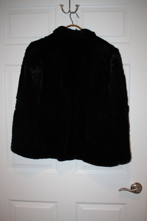 Vintage Soft Black Fur Cape - image 3