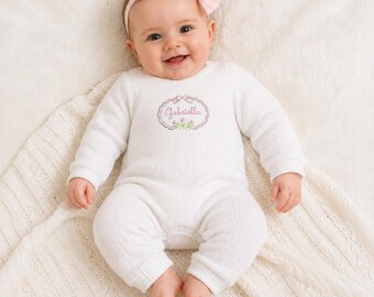 Paty White Long Sleeve Romper