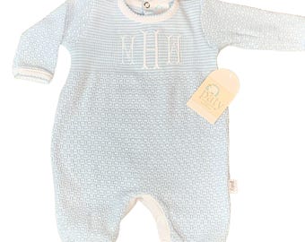 Paty Blue Long Sleeve Romper