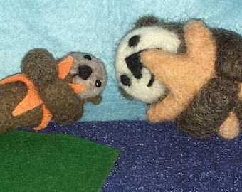 Sea Otter Needle Felted Wool Critter Feltie Magnet or Brooch Pin
