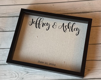 Personalized Couple Shadow Box – Custom Name & Date | Wedding Anniversary Keepsake | Sentimental | Thoughtful