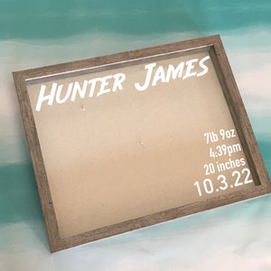 Welcome to the world  Personalized shadow box, baby gift, baby shower gift, birth announcement, baby info frame, new baby frame