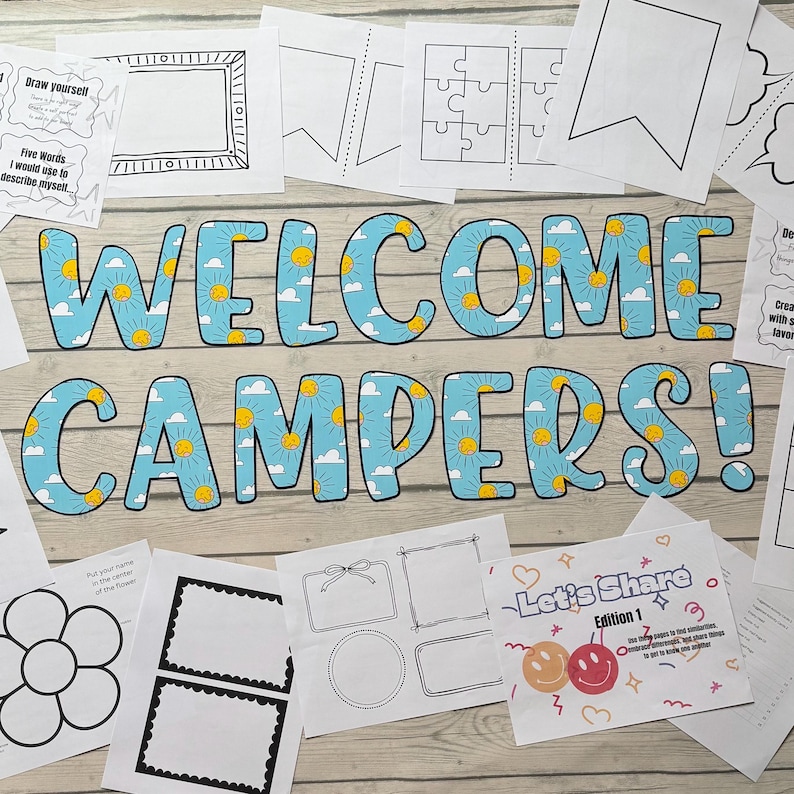 Summer Camp Bulletin Board Kit | All Summer Display | Open-ended Camp ...