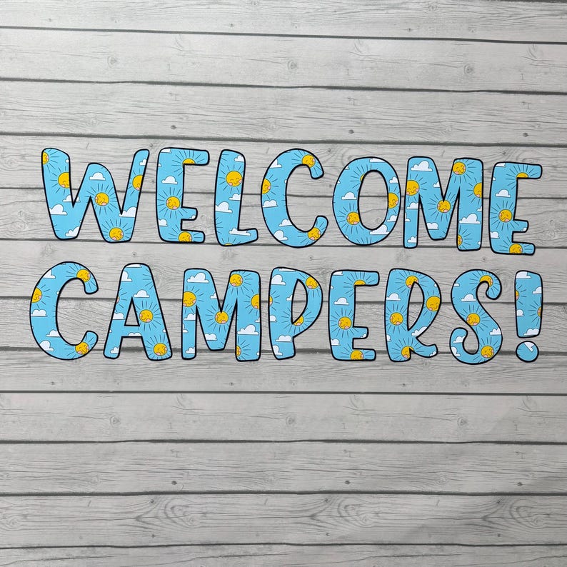 Summer Camp Bulletin Board Kit | Welcome Campers Display | Camp ...