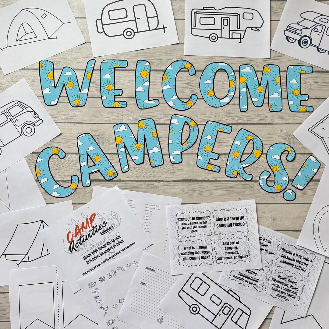 Welcome Campers Bulletin Board Kit | Campground Activity | Camping ...