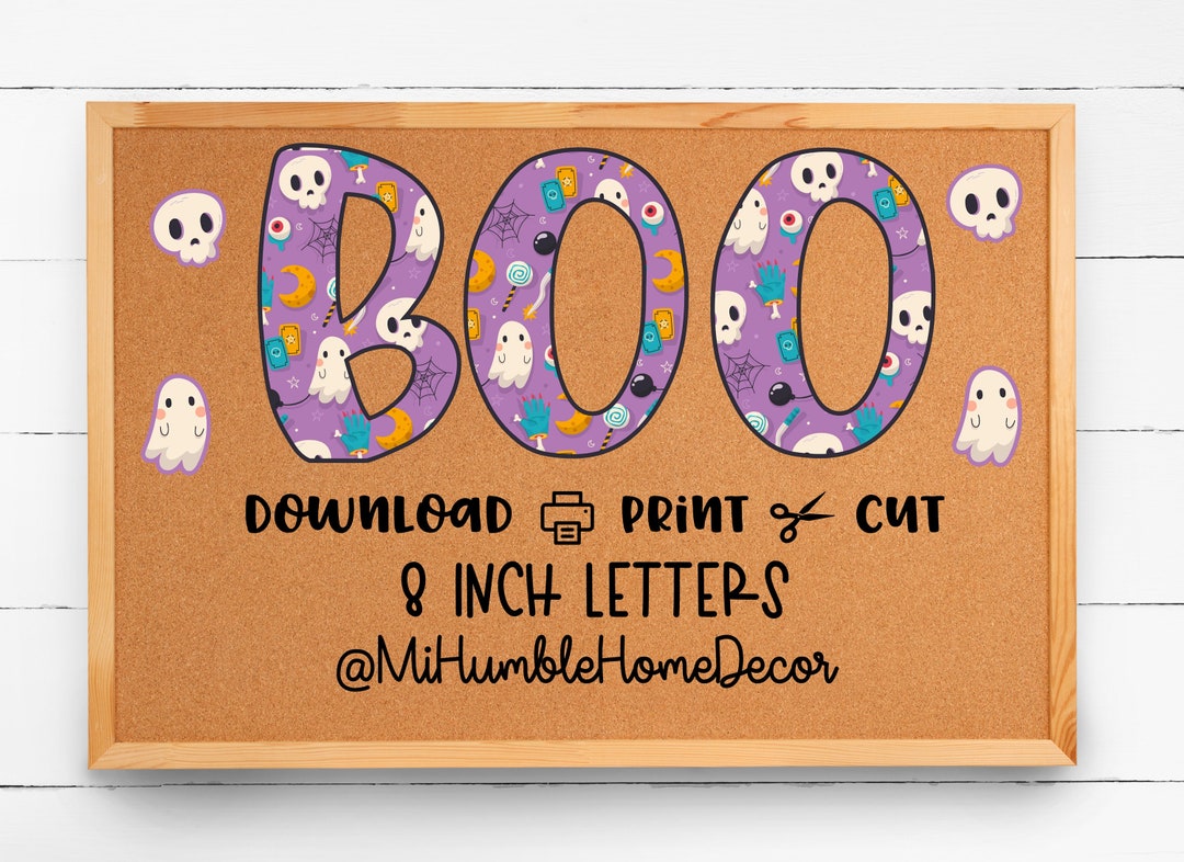 BOO Digital Download, Easy Halloween Decor, Halloween Decorations, Fall ...