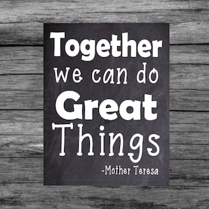 Classroom poster- Together we can do great things, kindness, digital, download & print poster, teacher, back to school, education, poster