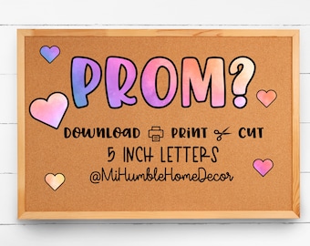 Promposal Prom, Poster letters, Prom Date, Senior Prom, Download and Print, Digital File, Senior Prom, Roses, Prom Date