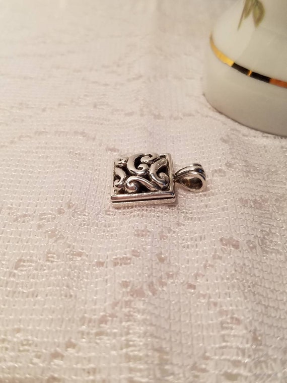 Barse 925 Small Scroll Pattern Pendant - image 4