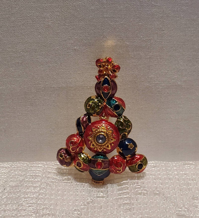 Vintage Christopher Radko Christmas Tree Brooch image 3