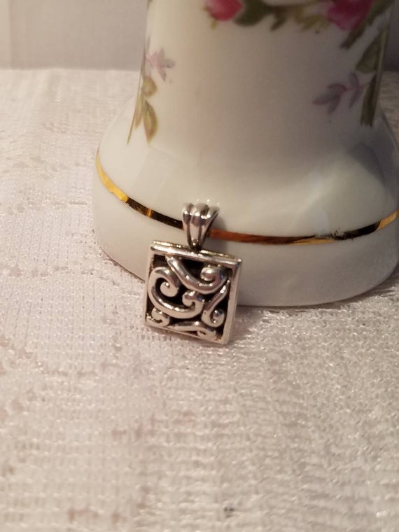 Barse 925 Small Scroll Pattern Pendant - image 1