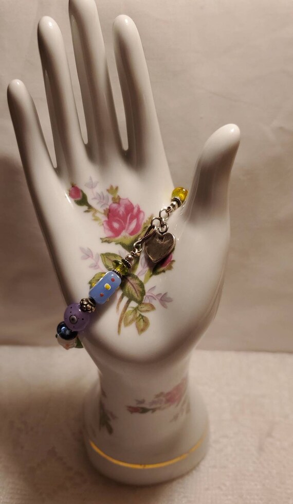 925 Silver Multi Color Evil Eye Toggle Bracelet - image 4