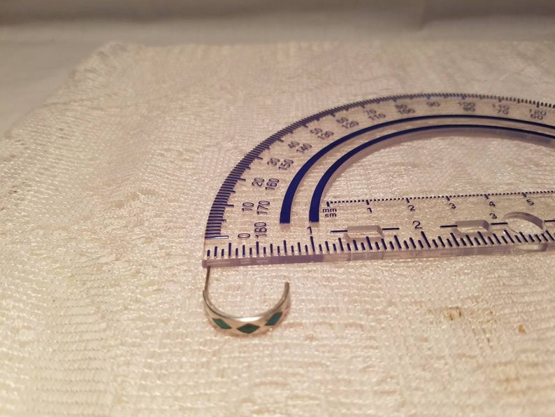 925 Silver and Turquoise Half Hoop Earrings