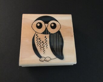 Owl Rubber Wood Mounted Stamp Used Card Making Scrapbooking