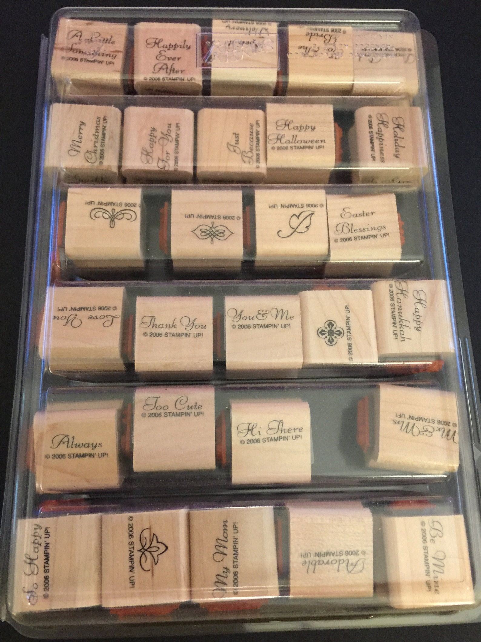 Stampin' Up Fancy Flexible Phrases Set 56 Rubber Wood Etsy.de