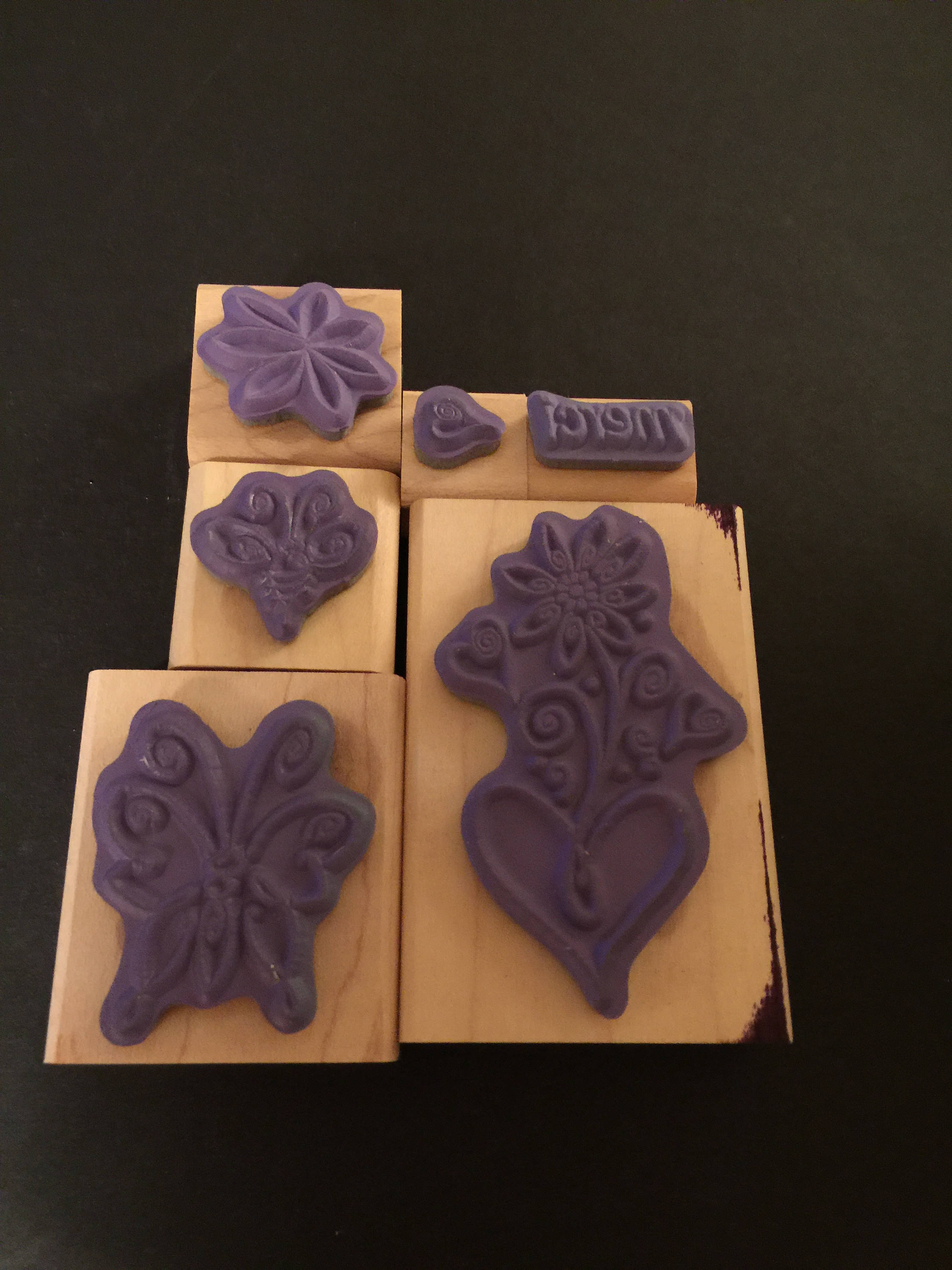 Stampin' Up! Rare Merci Used Set 6 Rubber Wood Mounted Stamp Gently ...