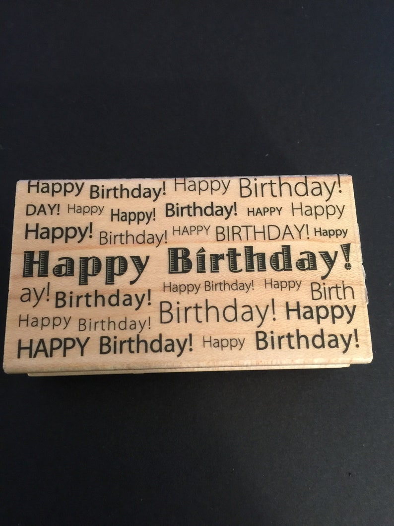 Hero Arts Happy Birthday Background G4939 Rubber Stamp Wood Mounted ...