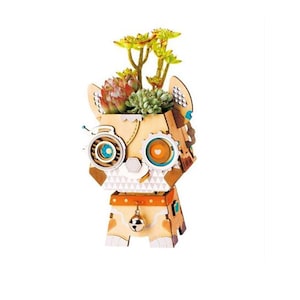 3D Puzzle Wood Planter by Rolife.  Robotime Puppy Flower Pot/ Container for Succulents, Plants.  Great Gift. New in Box!