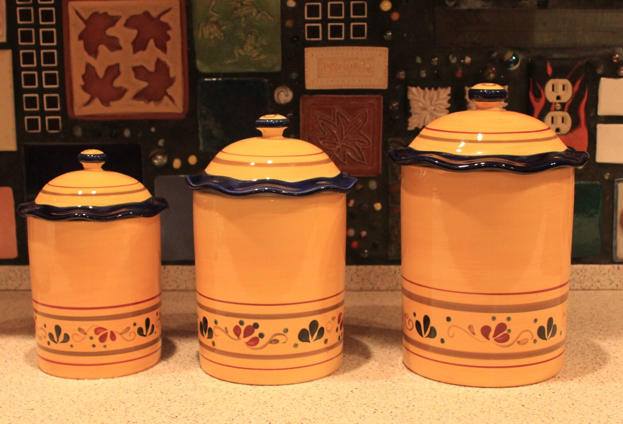 Welcome Home 3-piece Stoneware Canister Set by Home & Garden - Etsy