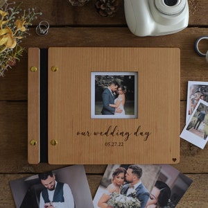 Wedding Guest Book Polaroid Guest Book Photobooth Album Wooden Guest Book Personalized Photo Album Wedding Album image 1