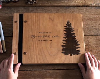 Pine Tree Guest Book for Airbnb Cabins Lodge & Vacation Rental Welcome Journal