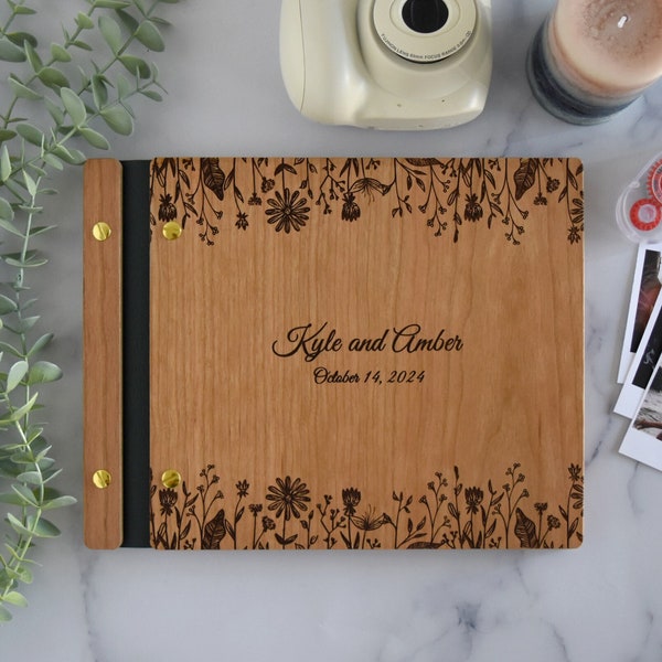 Floral Wedding Guest Book, Guest Book Sign In, Wedding Welcome Book, Just Married Photo Album, Wedding Gift, Personalized Wedding Book