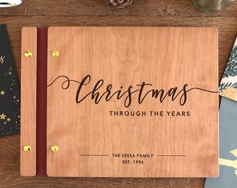 Christmas Through the Years Album, Custom Christmas Memory Book, Christmas Card Album, Holiday Gift For Parents, Family Christmas Gift