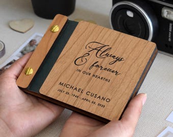 Custom Engraved Memorial Photo Album,  Funeral Keepsake Photo Print Book, Loss Of Loved One Gift, In Loving Memory Book