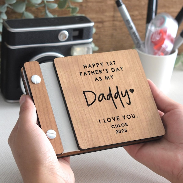 Mini Photo Book for Dad, Personalized First Fathers Day Gift, Birthday Gifts for Dad from Kids, New Dad Gifts Photo Album