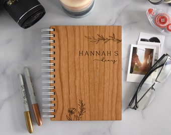 Personalized Diary Gift Notebook Minimalist wooden Gift Hardcover Journal Letters to my Daughter Size 8.25"x6.0"