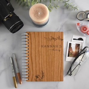 Diario personalizado Cuaderno de regalo Regalo minimalista de madera Diario de tapa dura Cartas a mi hija Tamaño 8.25"x6.0"