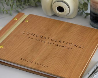 Retirement Party Guest Book, Personalized Retirement Book, Retirement Gift for women or men, Custom Photo Album, Farewell Gift for Coworker