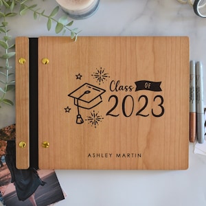 2024 Graduation Party Guest Book High School College Gift for Her Him Graduate Photo Guest Book Album, Graduation Scrapbook image 1