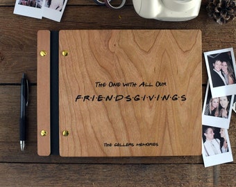 Friendsgiving Holiday Scrapbook Gifts for Her thanksgiving unique custom rustic Family Photo Album Personalized Holiday Photo Album