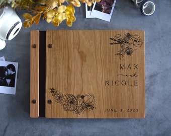 Boho Wedding Guest Book - Personalized Laser Engraved, Perfect for Photos and Heartfelt Messages, Photobooth, Photo Album, Wedding Album