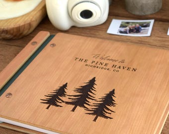 Pine Tree Airbnb Guest Book, Airbnb Welcome Book for Cabin Lodge & Vacation Rental Home Guest book, New House Guest Book, Housewarming Gift
