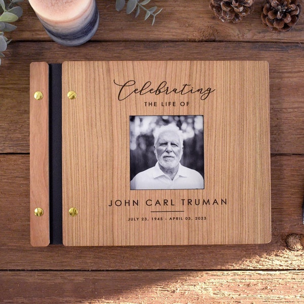 Custom Wooden Memorial Guest Book: A Personalized Celebration of Life