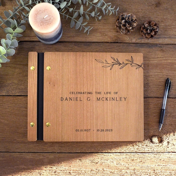 Custom Wooden Memorial Guest Book: A Personalized Celebration of Life