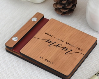 Diario "Cartas a Mamá", regalo personalizado para el Día de la Madre, álbum de fotos de madera, regalo de cumpleaños para mamá, álbum de recortes para mamá, diario de recuerdos.