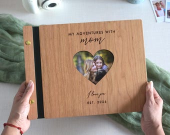 My Adventures with Mom Scrapbook, Personalized First Mother’s Day Gift, Wooden Adventure Book, New Mom Gift, Family Memory Book