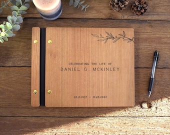 Custom Wooden Memorial Guest Book: A Personalized Celebration of Life