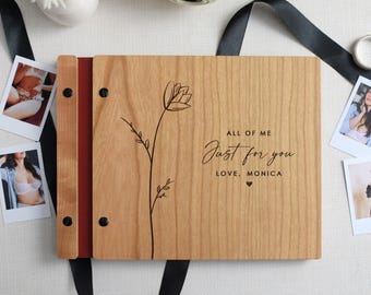 Custom Boudoir Photo Album, Boudoir Book Gift for him, Romantic Valentines Gift for Boyfriend, Wedding Gift for Husband