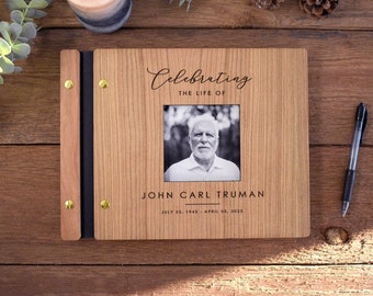 Custom Wooden Memorial Guest Book: A Personalized Celebration of Life