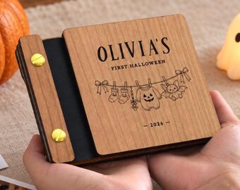 Personalized Baby First Halloween Photo Print Book, Mini Polaroid Photo Album, Boy or Girl 1st Halloween Gift