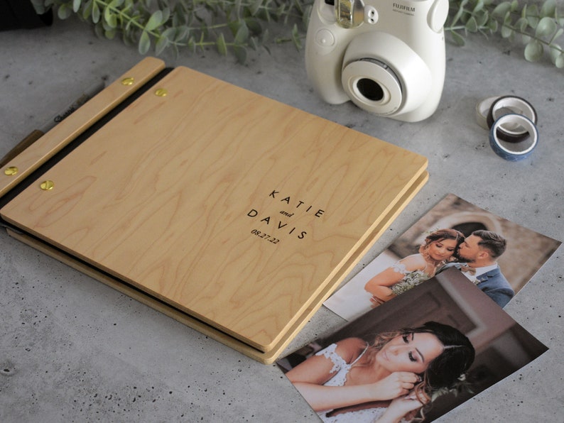 Wedding Guest Book, Wood Guest Book, Guest Book, Photobooth Guestbook, Wooden Guest Book, Personalized Photo Album, Wedding Album image 2