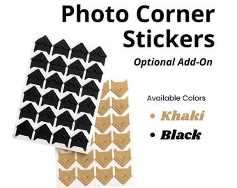 Photo Corner Stickers - Available with BLACK or KHAKI