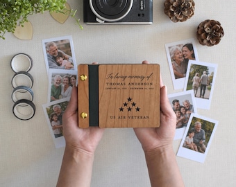 Personalized Memorial Book, Loss of Father Gift, Air Force Veteran or Military Funeral Keepsake Photo Print Book, In Loving Memory Book