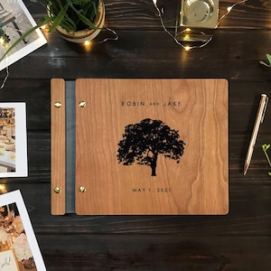 Personalised Wooden Guest Book Rustic Guest Book Wedding Guest Book