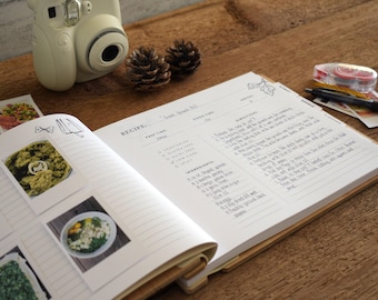 Rezeptbuch zum Eintragen eigener Rezepte, Muttertagsgeschenk, Rezept-Scrapbook, leeres Rezeptnotizbuch, Kochbuch, personalisiertes Geburtstagsgeschenk für Mama
